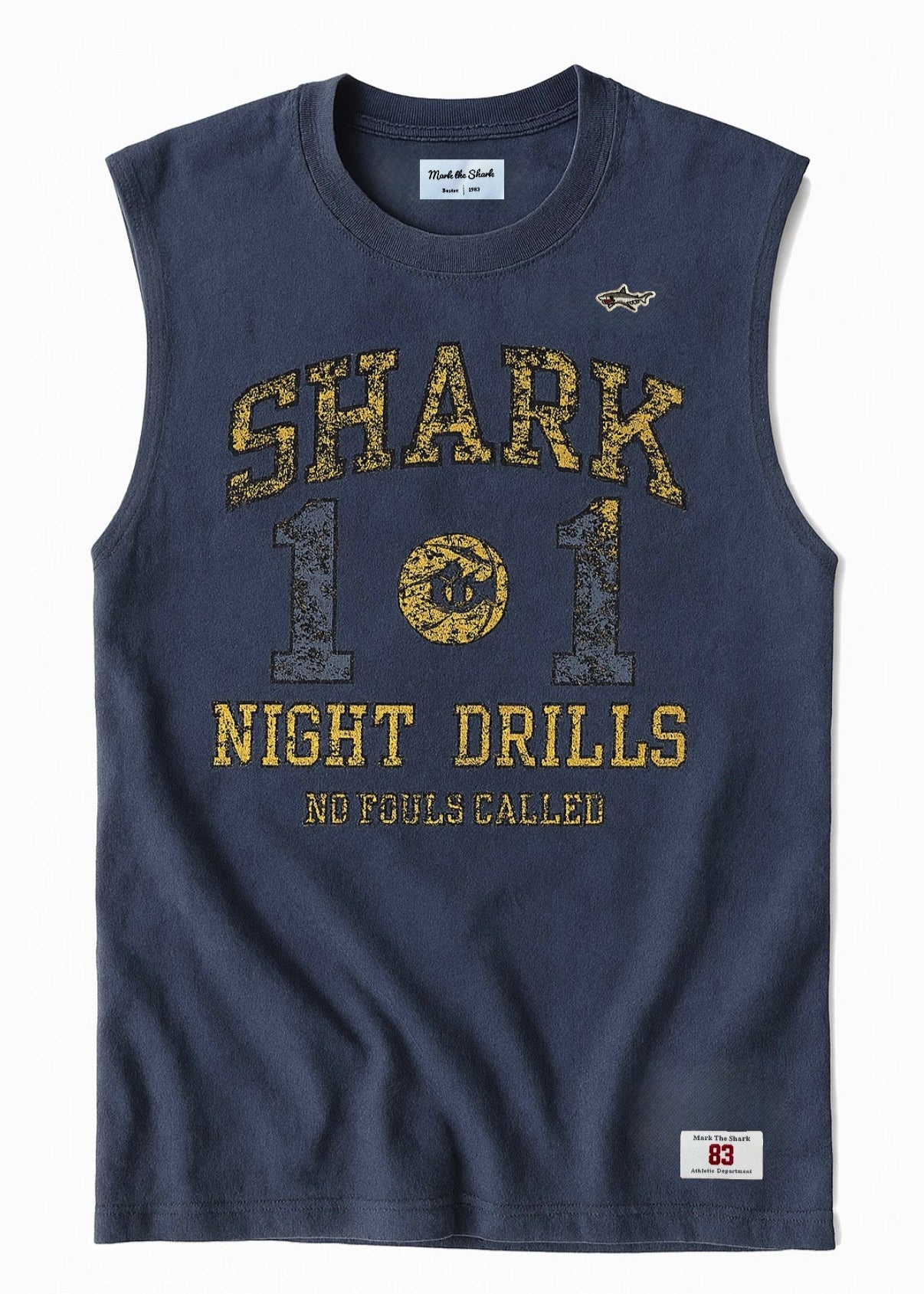 Shark Night Drills Navy Cut Off