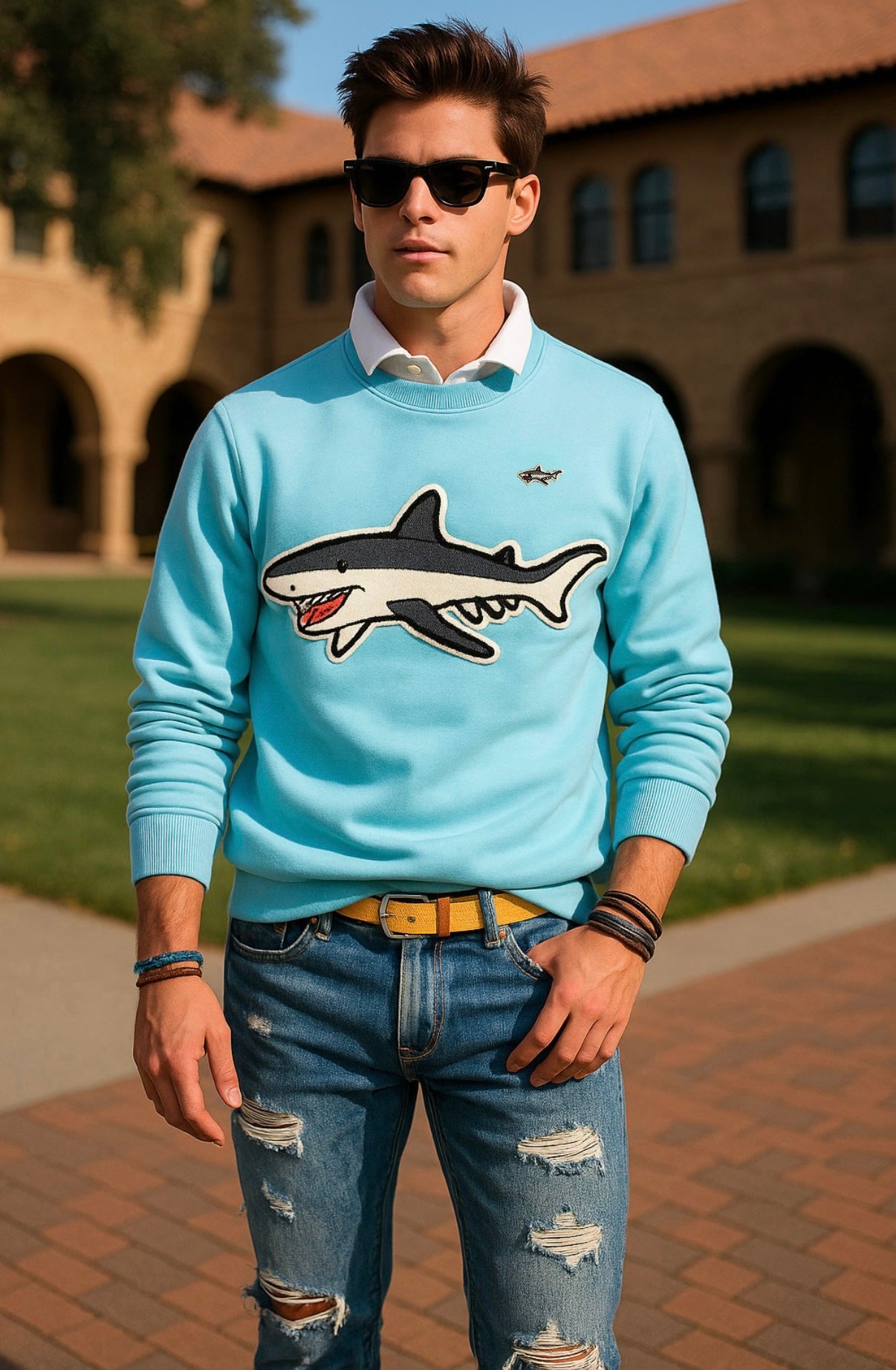 Tiffany Blue Shark Crewneck