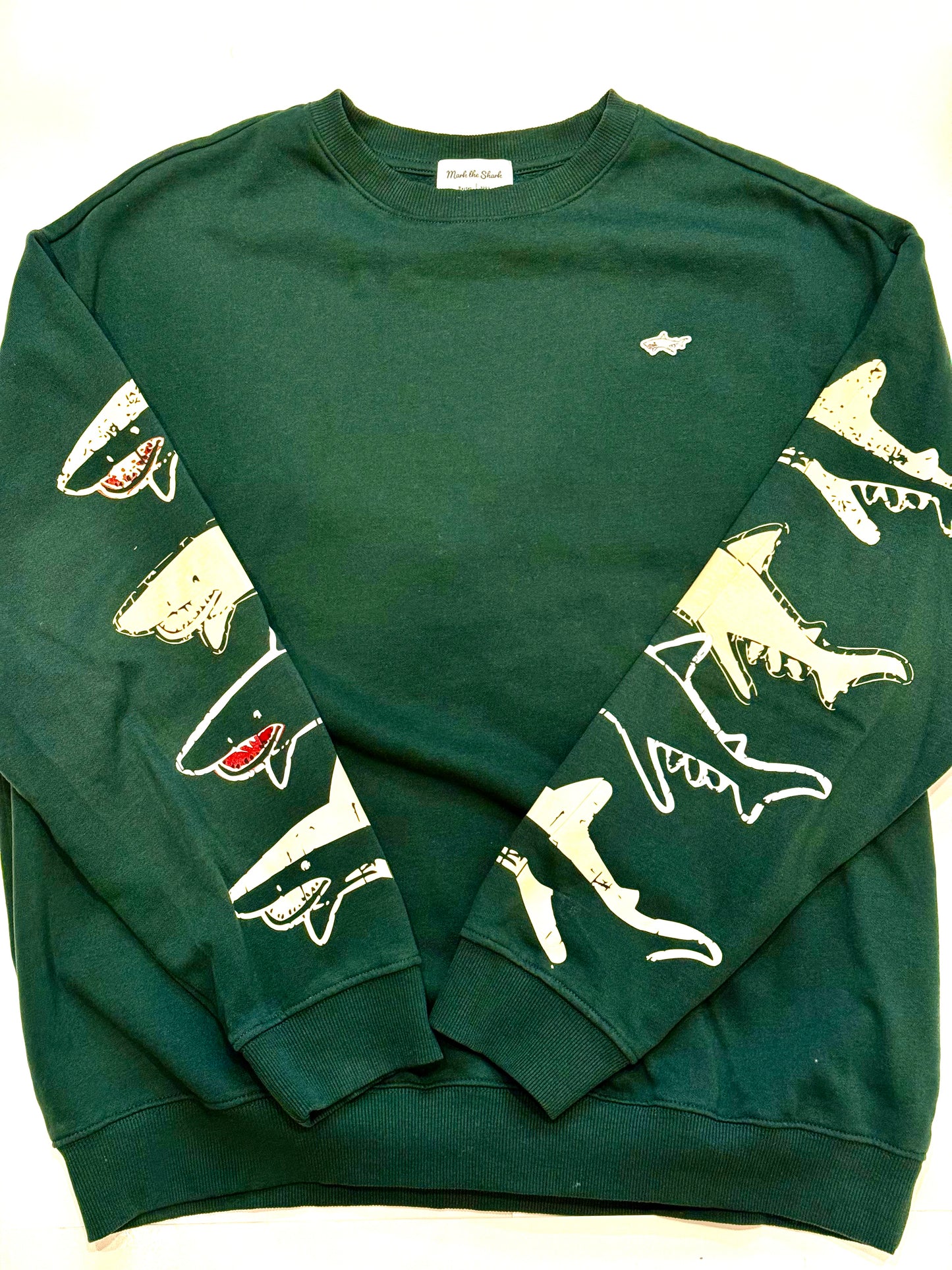 Dual Sleeve Multi Shark Crewneck