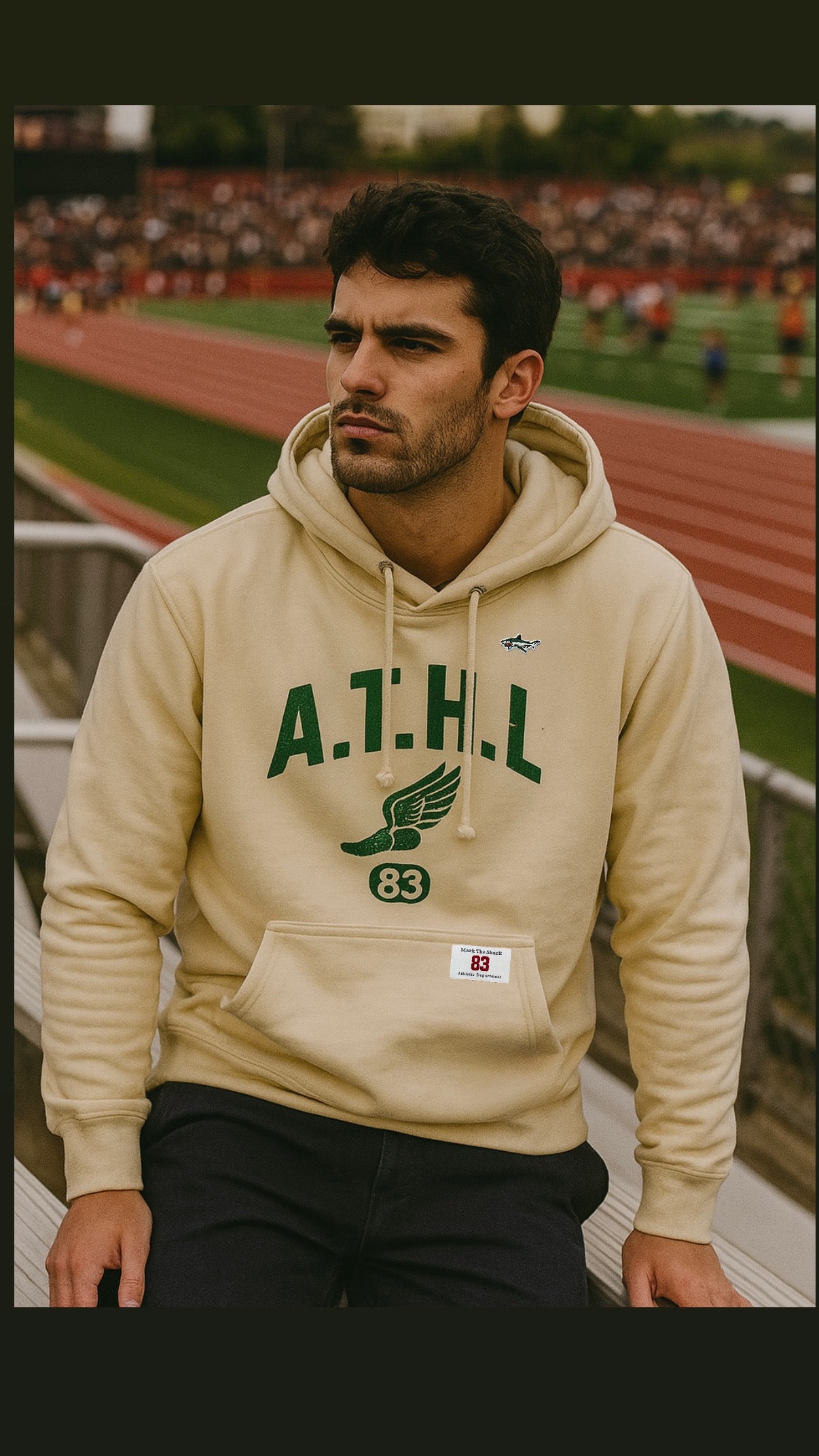 A.T.H.L Track Cream Hoodie