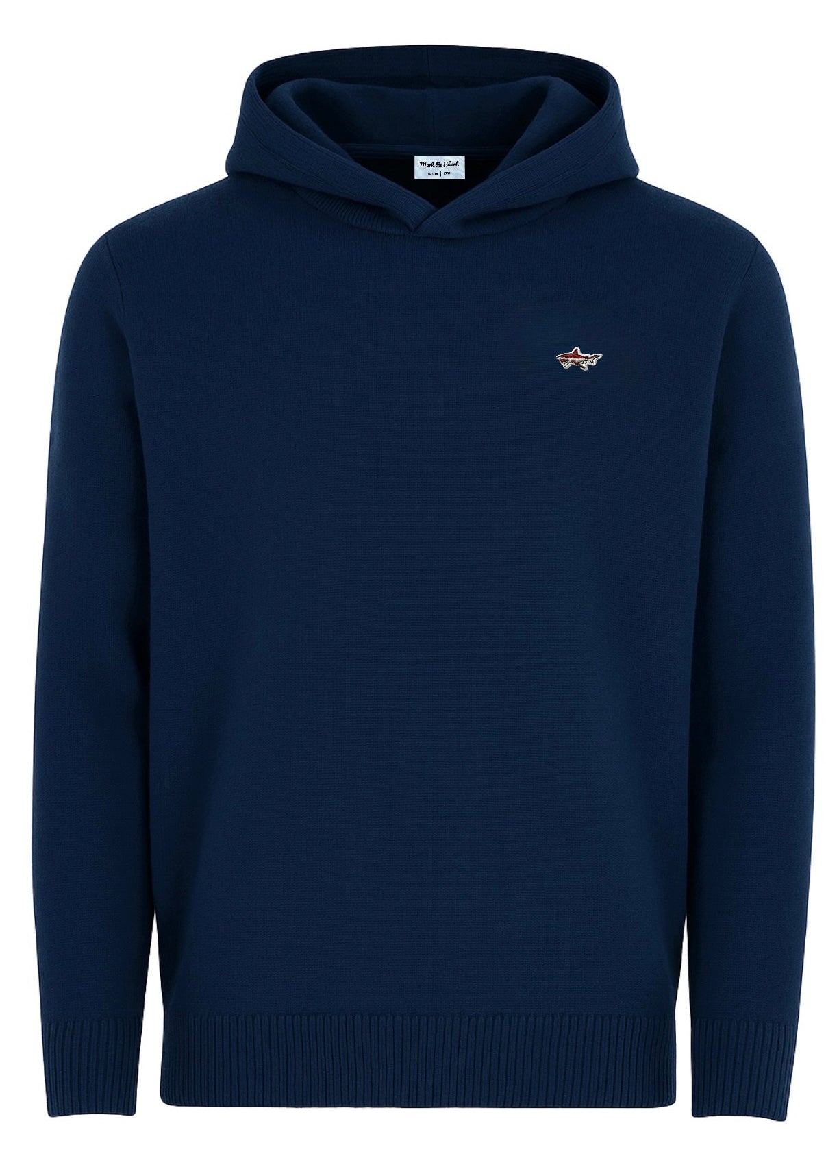 Navy Shark Textured Hoodie