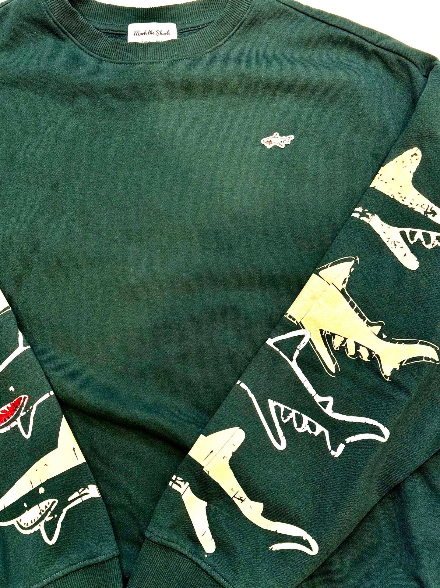 Dual Sleeve Multi Shark Crewneck