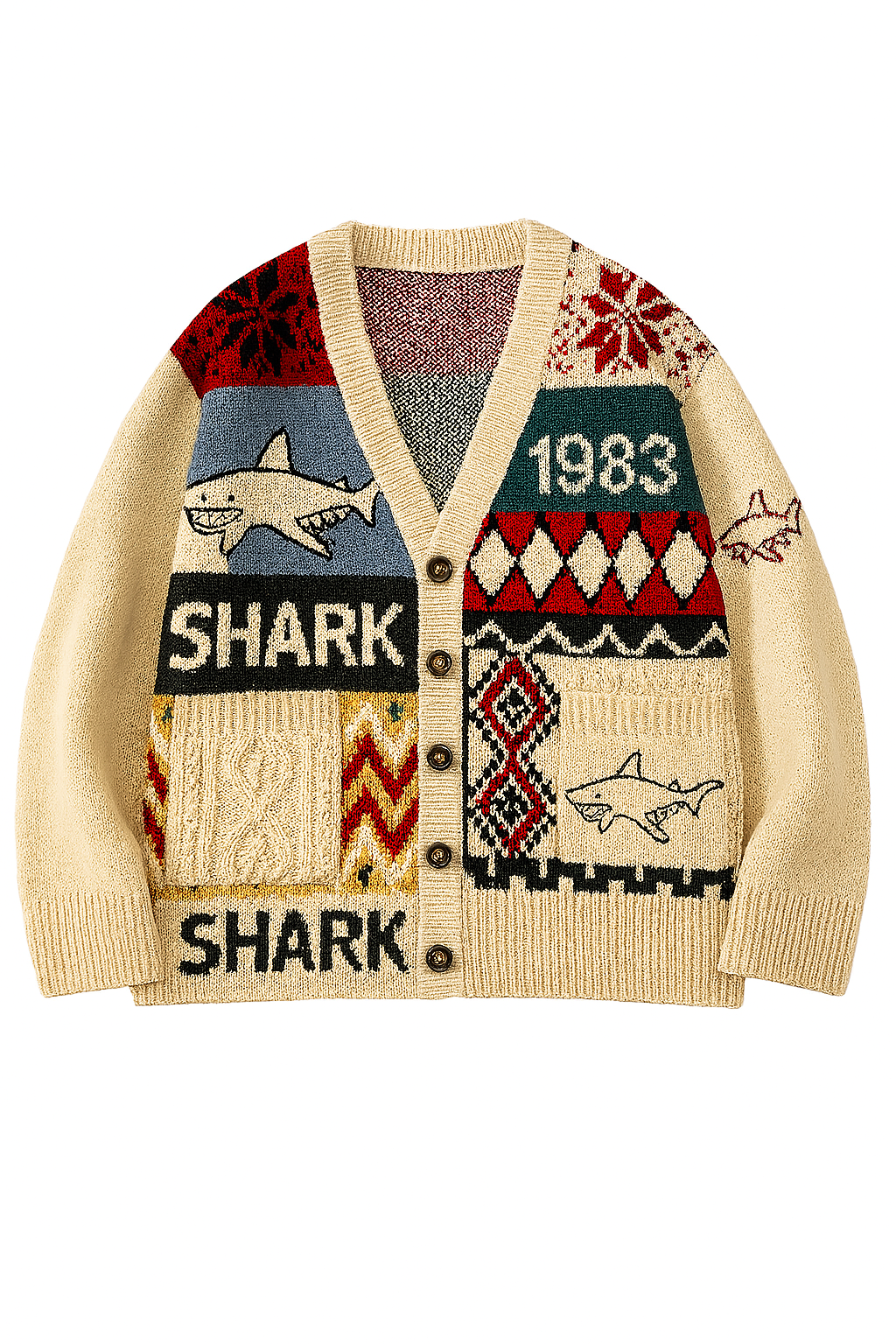 Custom Shark 1983’ Cable Cardigan