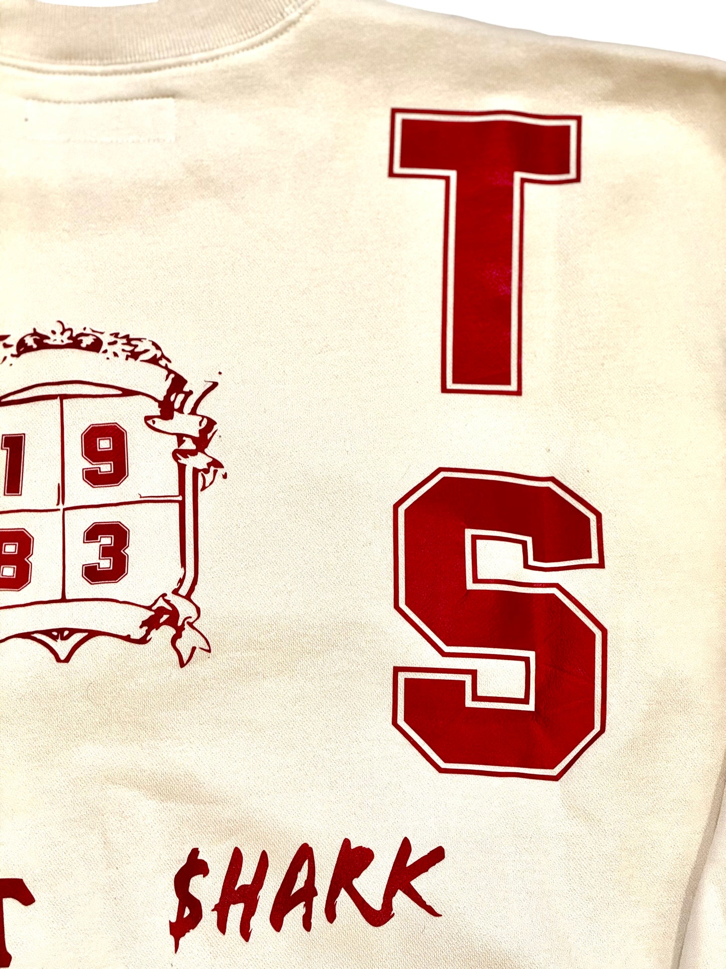 Multi Graphic Dual Side Shark Crewneck