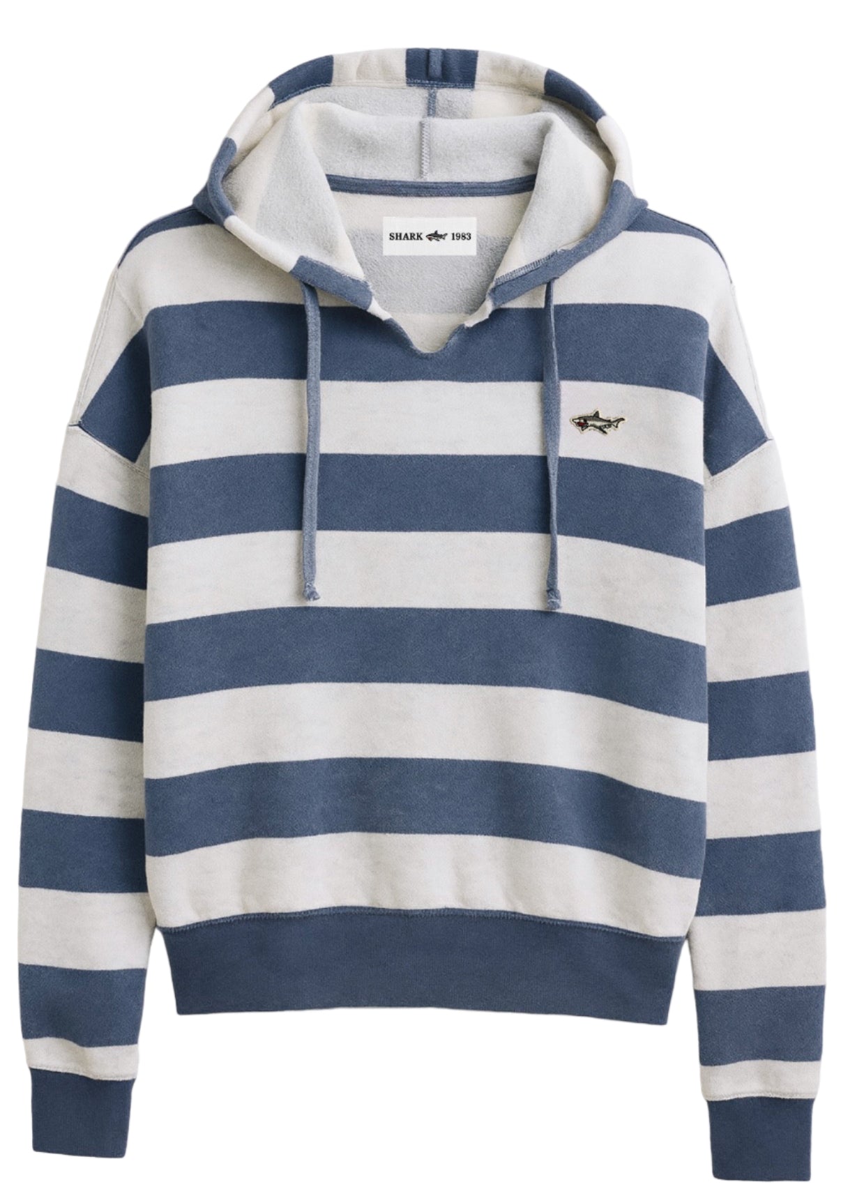 Striped Blue Fleece Shark Sweatshirt