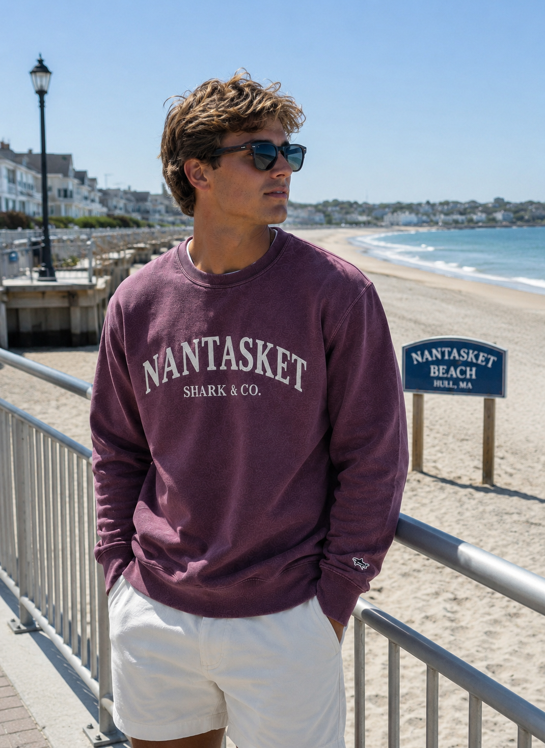 Shark & Co. Nantasket Beach Crewneck – Vintage Plum