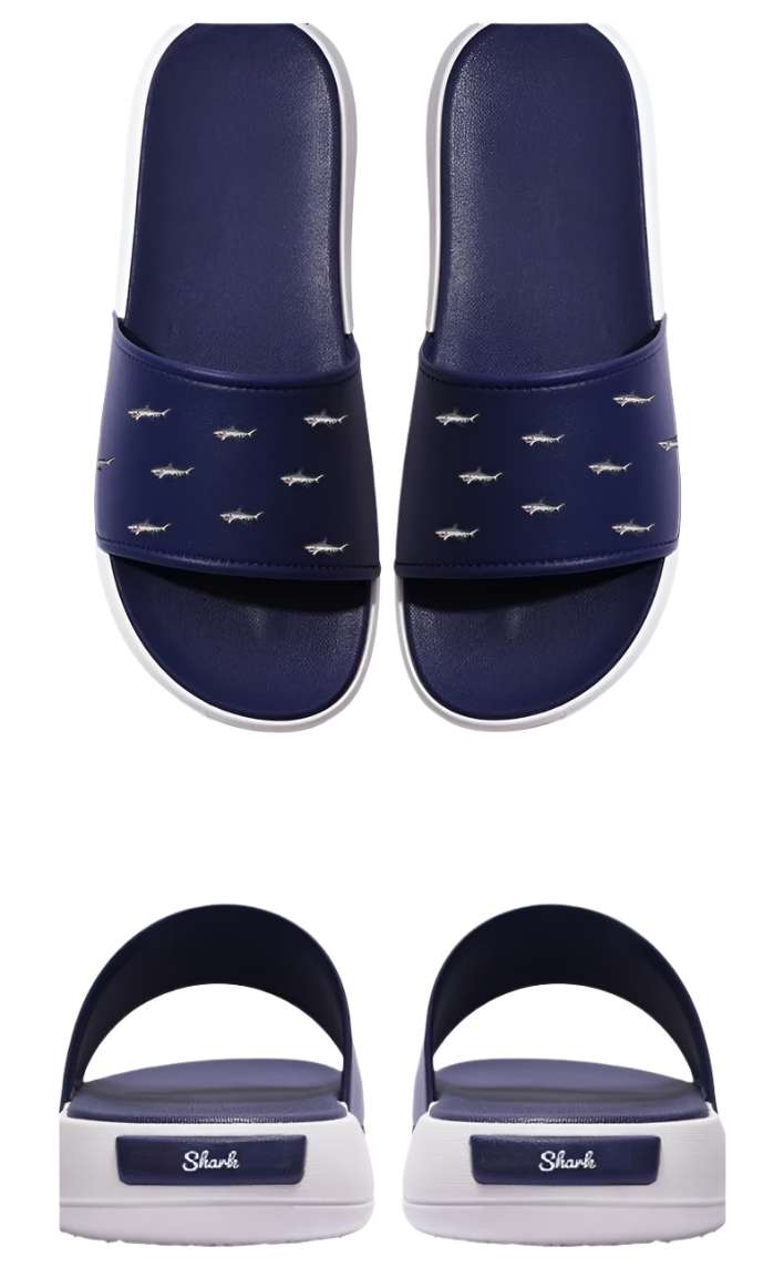 Multi Shark Navy Slides