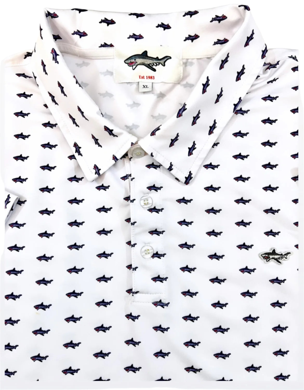 Dry Fit Shark White Polo