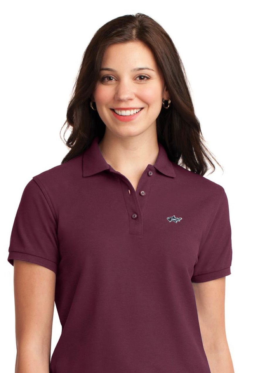 Ladies Burgundy Shark Polo
