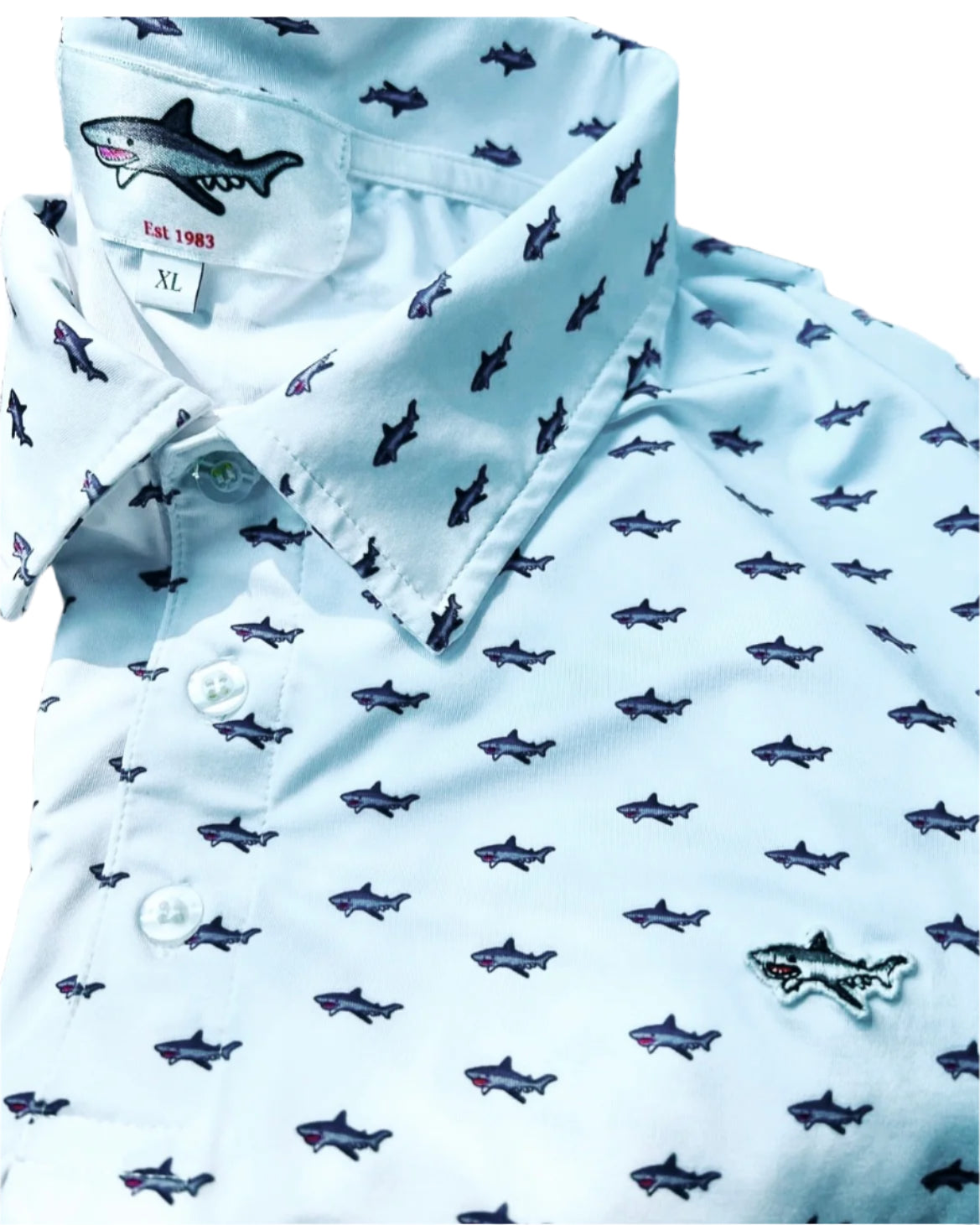 Dry Fit Shark White Polo