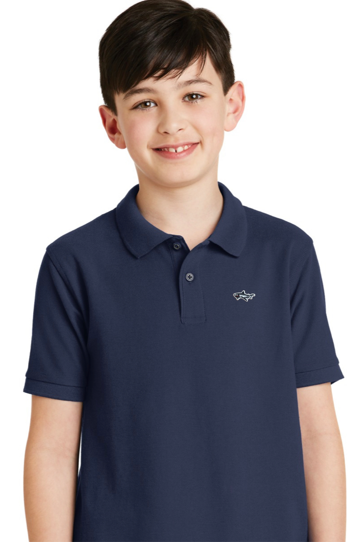 Youth Shark Navy Polo