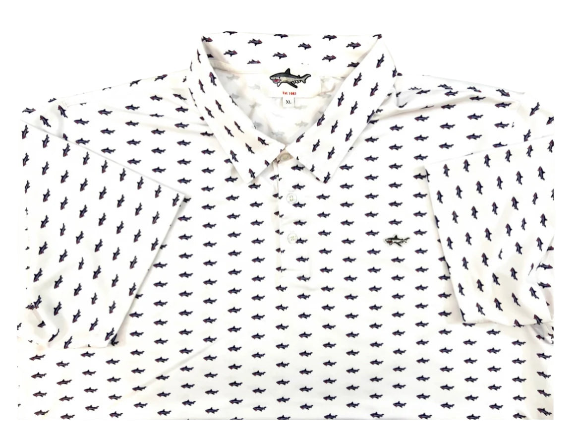 Dry Fit Shark White Polo