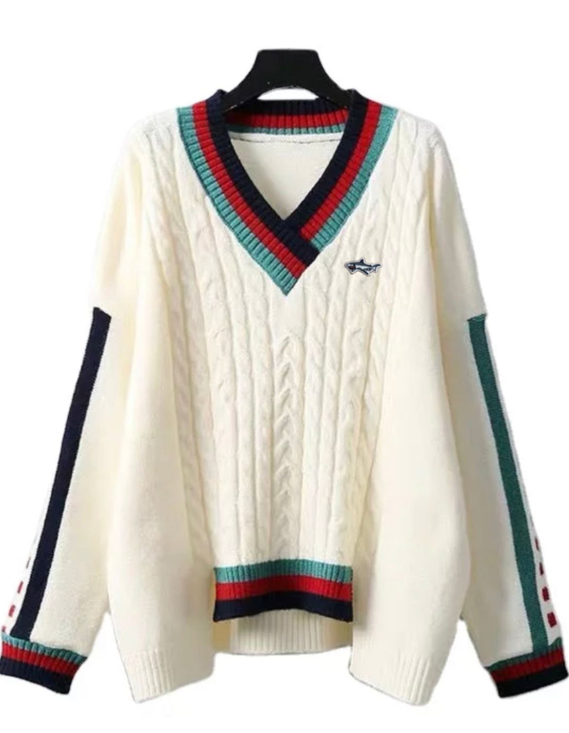 Limited Edition - Women’s Loose V-Neck Knit Shark Sweater