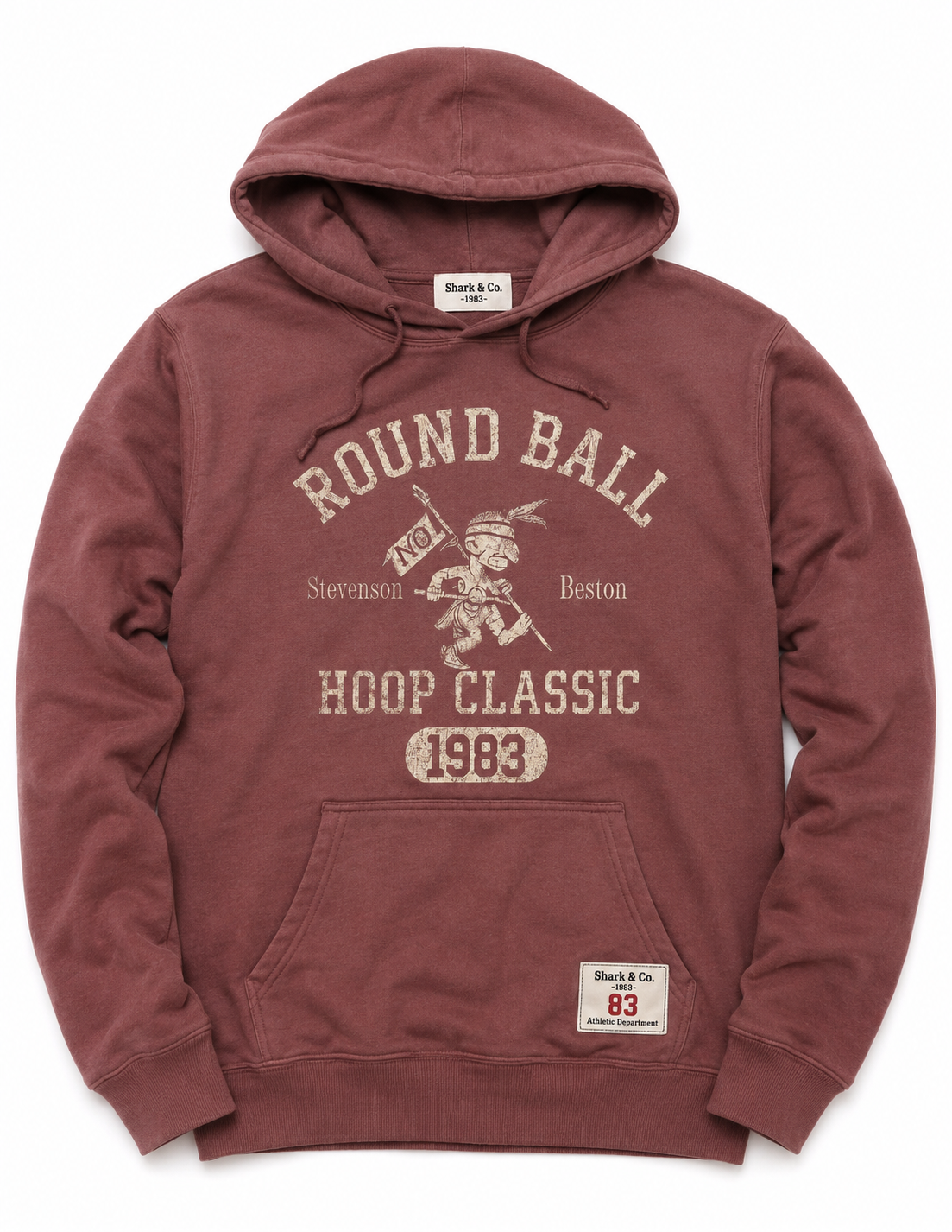 Round Ball Classic Maroon Men’s Hoodie