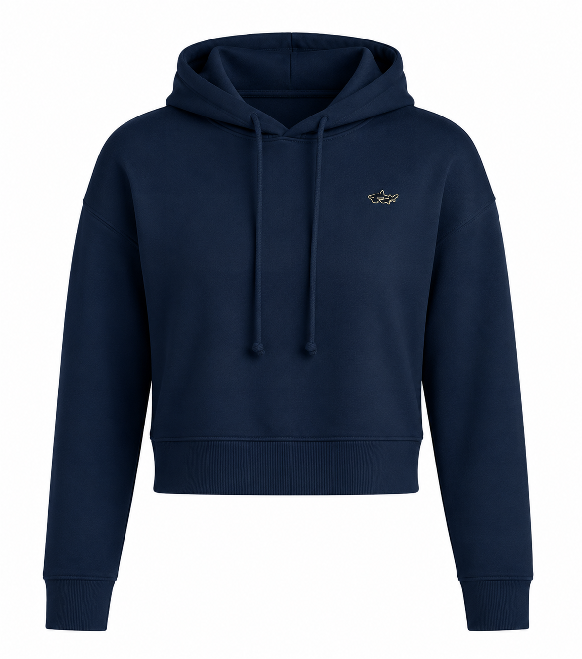 Shark Navy Fleece Crop