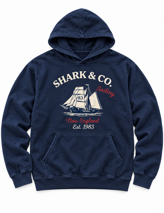 Shark & Co. Heritage Tall Ship Hoodie — Navy