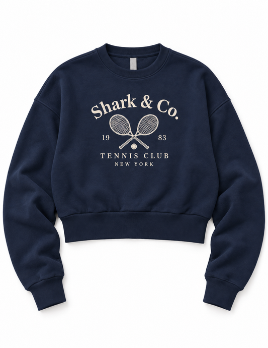 Shark & Co. Women’s Tennis Club Cropped Crewneck