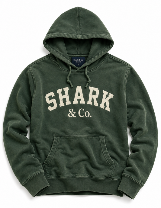 Women’s Forest Green Shark & Co. Vintage Hoodie