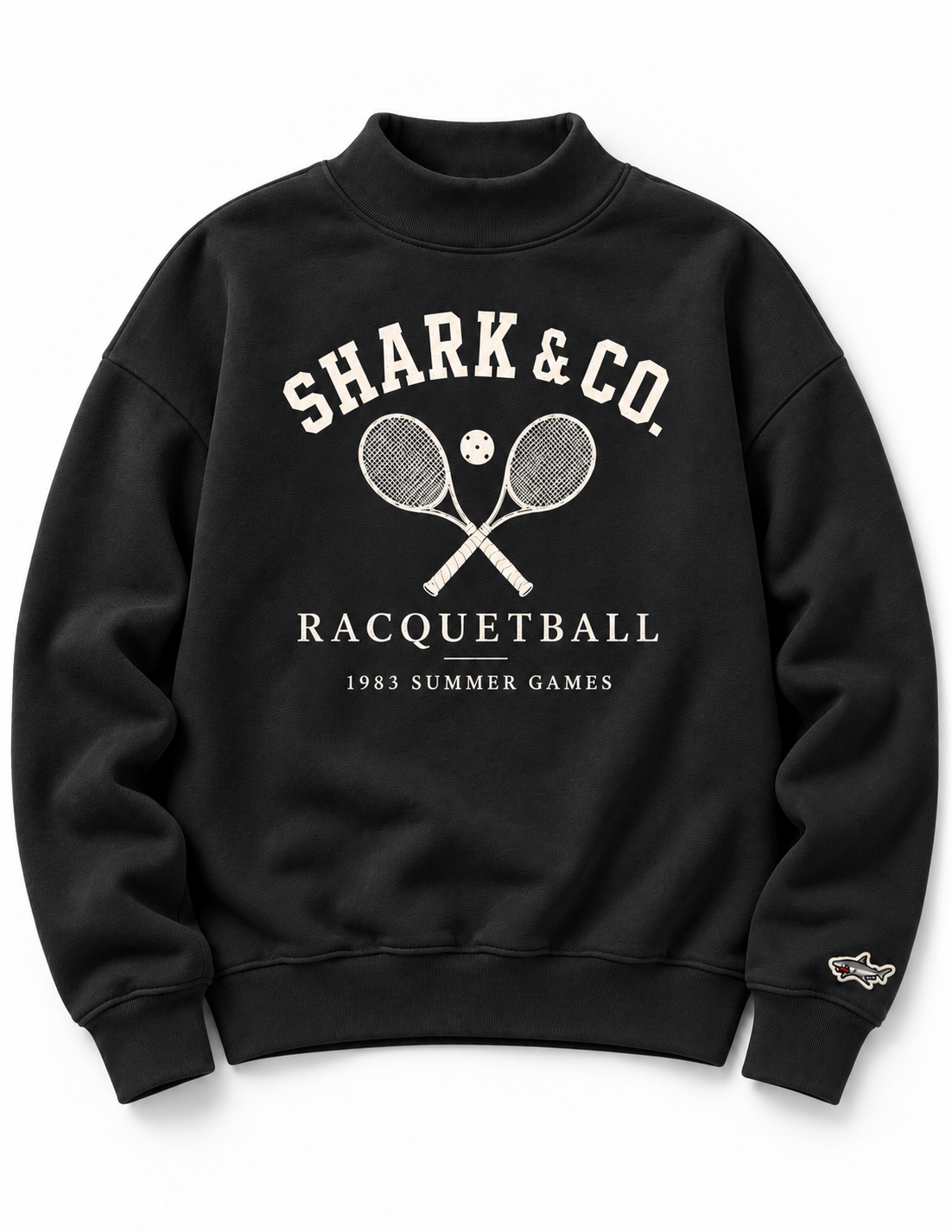 Women’s Heritage Racquetball Mock Neck — Black & Ivory