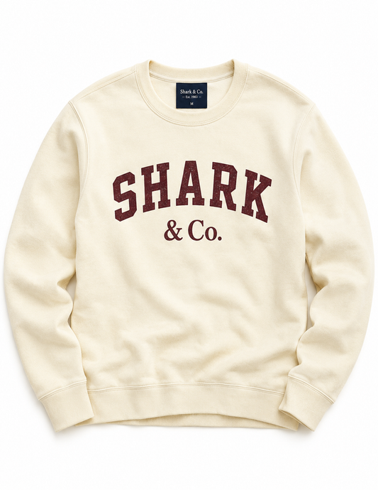 Women’s Ivory Shark & Co. Vintage Crewneck