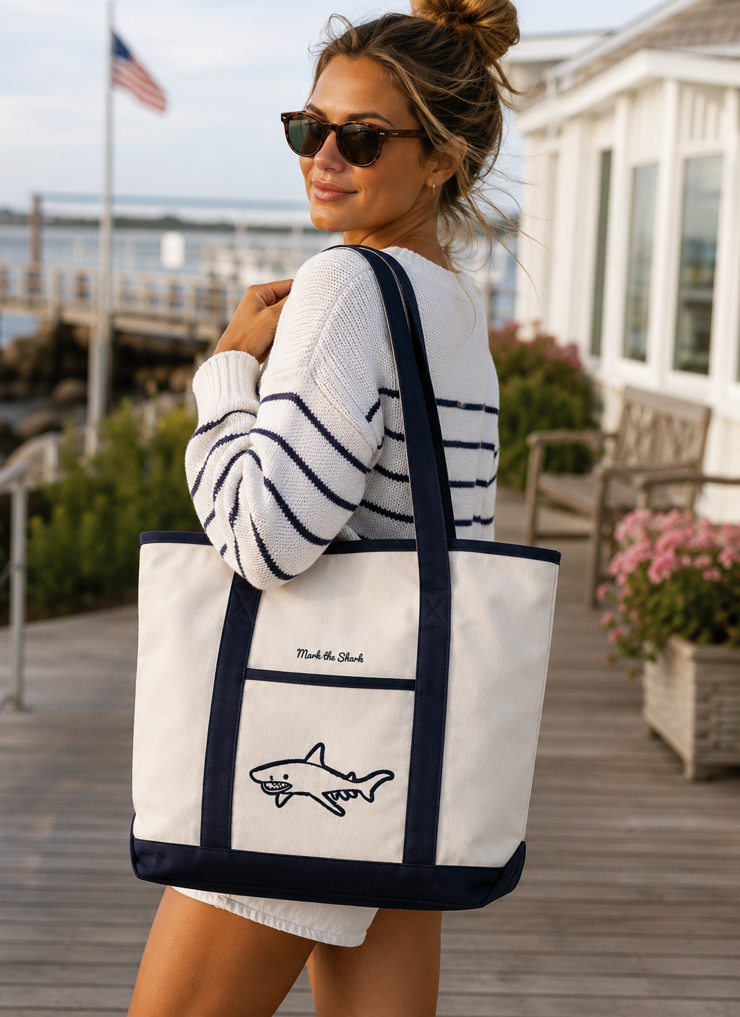 Mark the Shark Heritage Canvas Tote
