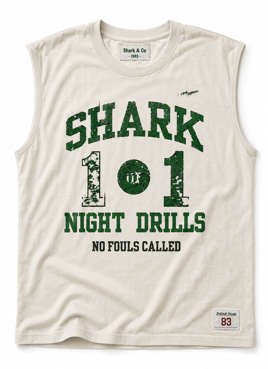 Shark Night Drills Kelly Green Cut Off