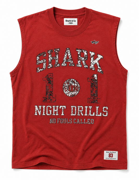 Shark Night Drills Red Cut Off