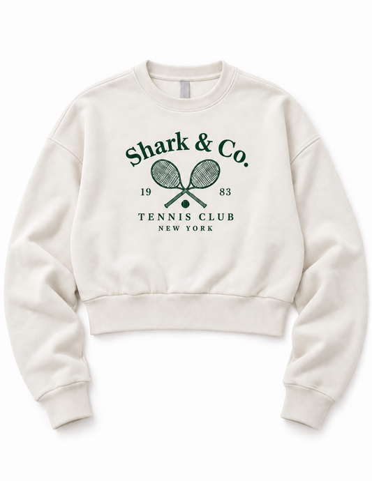 Shark & Co. Women’s Tennis Club Cropped Crewneck