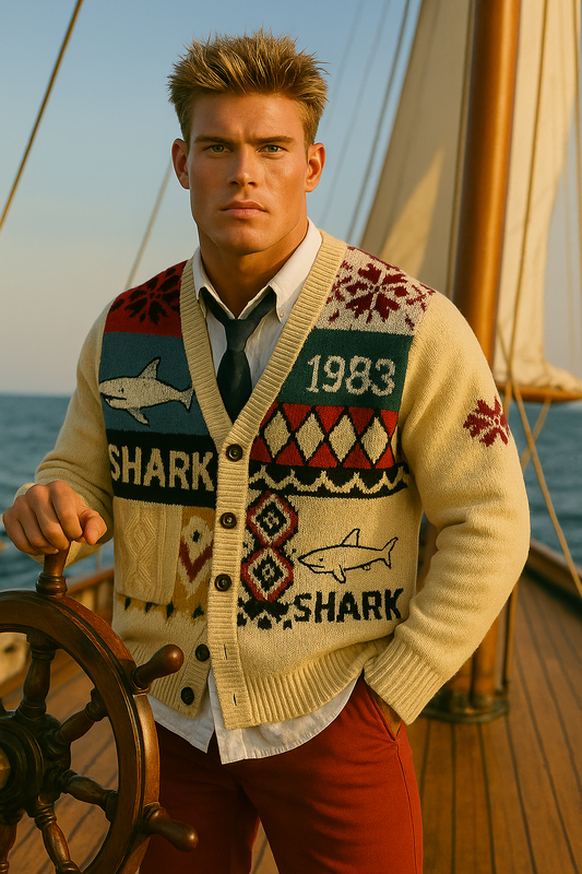 Custom Shark 1983’ Cable Cardigan