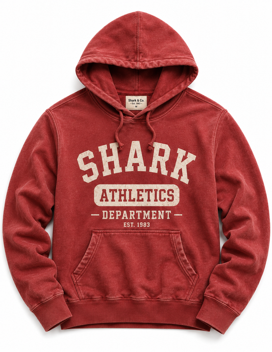 Vintage Red Shark Athletics Department Hoodie