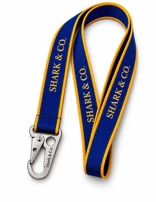 Shark & Co. Signature Lanyard — Royal Blue / Golden Yellow