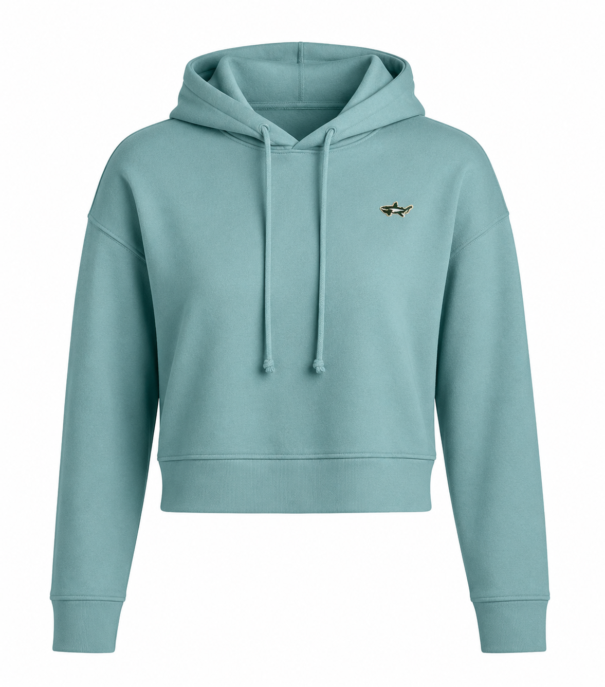 Shark Teal Fleece Crop