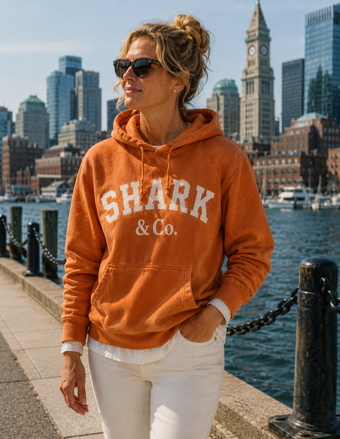 Women’s Vintage Orange Shark & Co. Hoodie