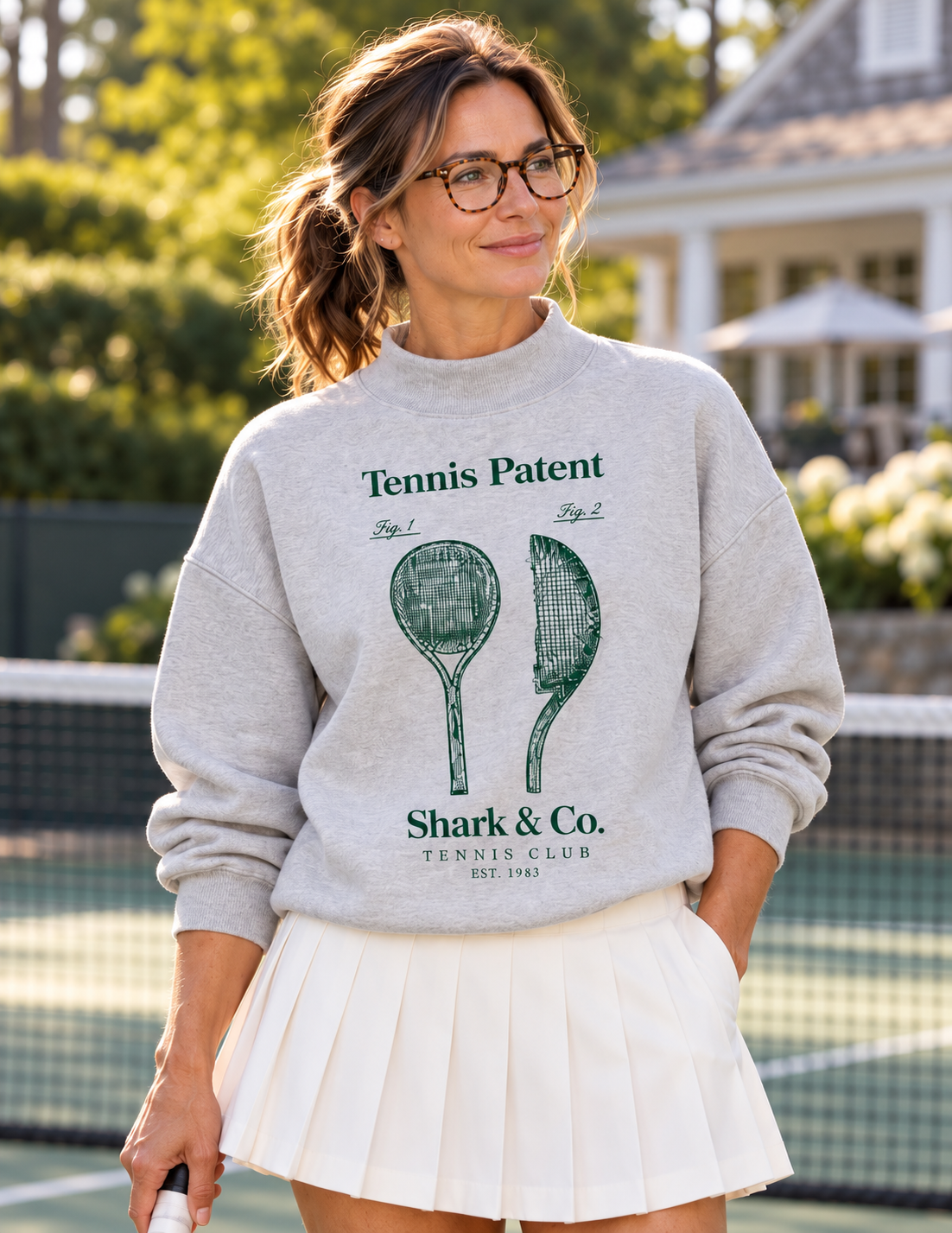Shark & Co. Women’s Tennis Patent Mock Neck