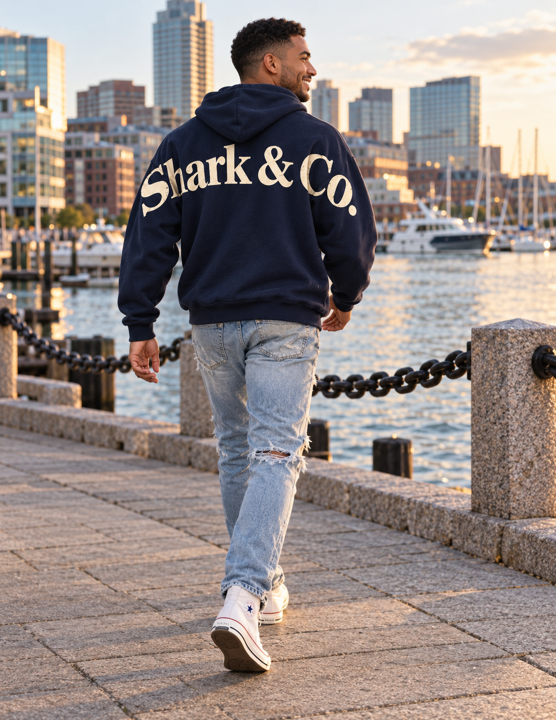 Shark & Co. Heritage Signature Hoodie - Navy