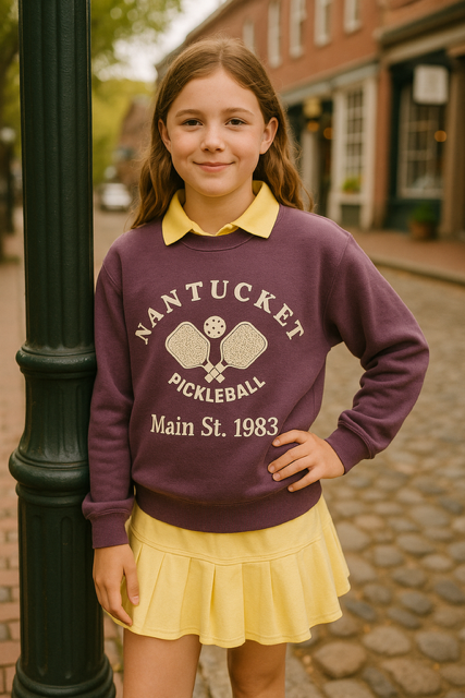 Youth Girls Nantucket Pickleball Crewneck