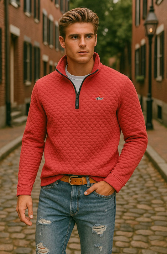 Shark Quilted Half-zip Pullover