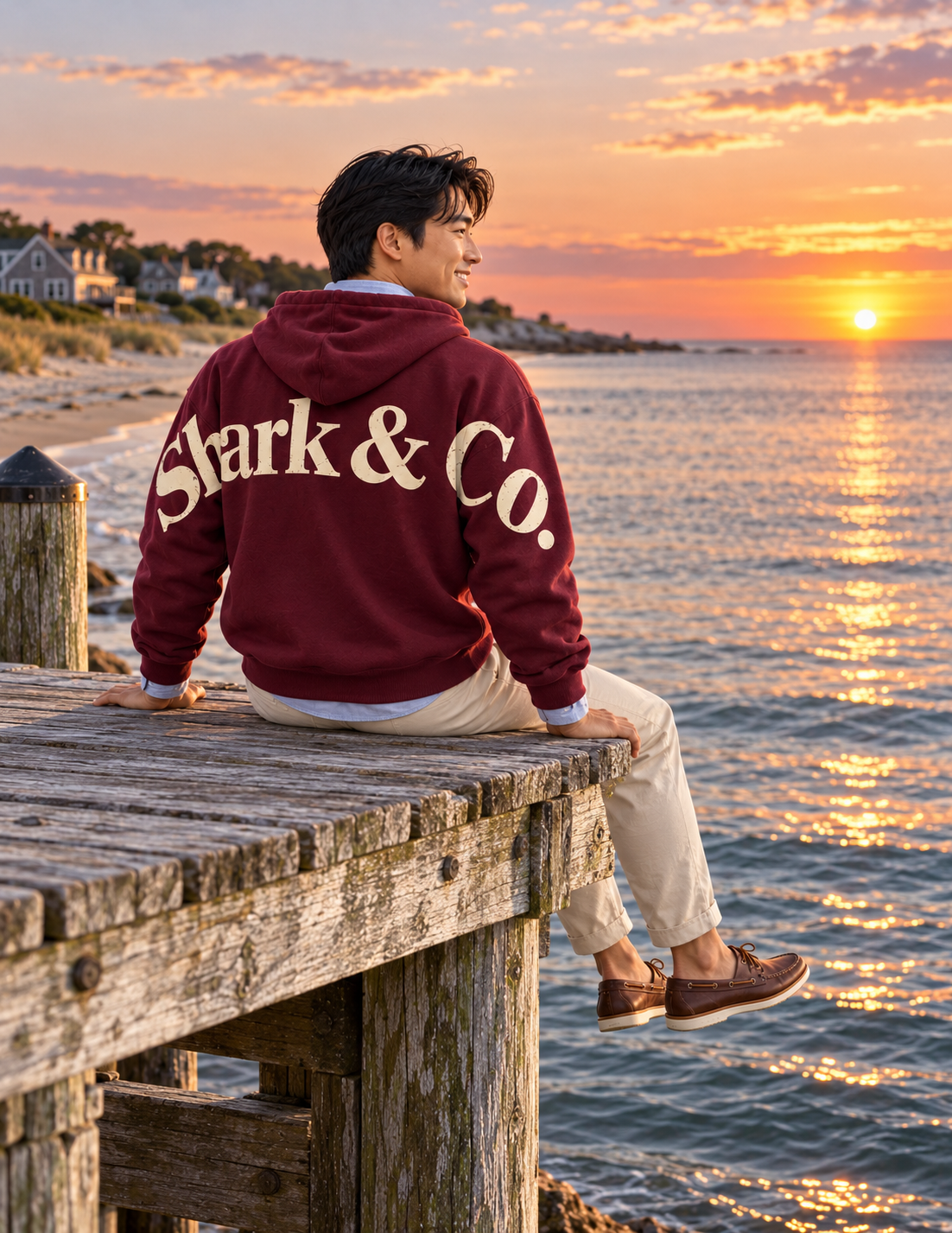 Shark & Co. Heritage Signature Hoodie - Burgundy