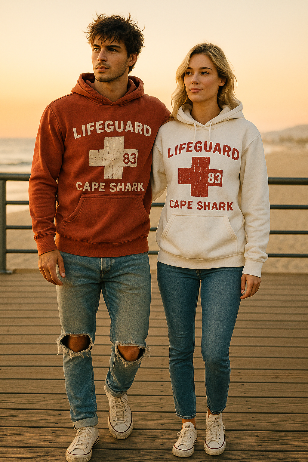 Cape Shark Red Hoodie