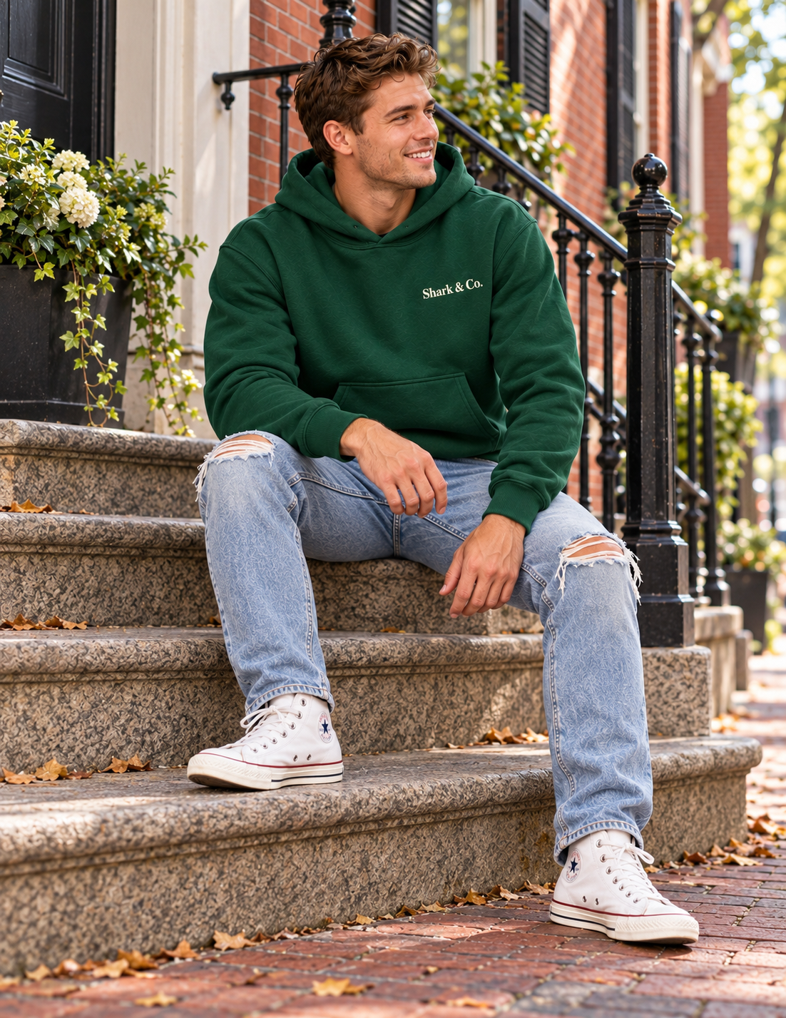 Shark & Co. Heritage Signature Hoodie - Forest Green