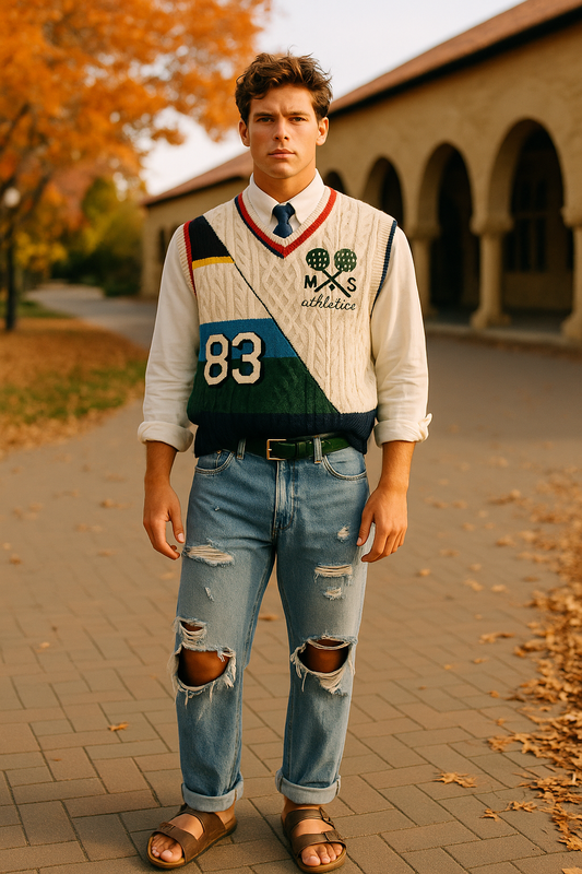 Cable Knit Athletics Sweater Vest