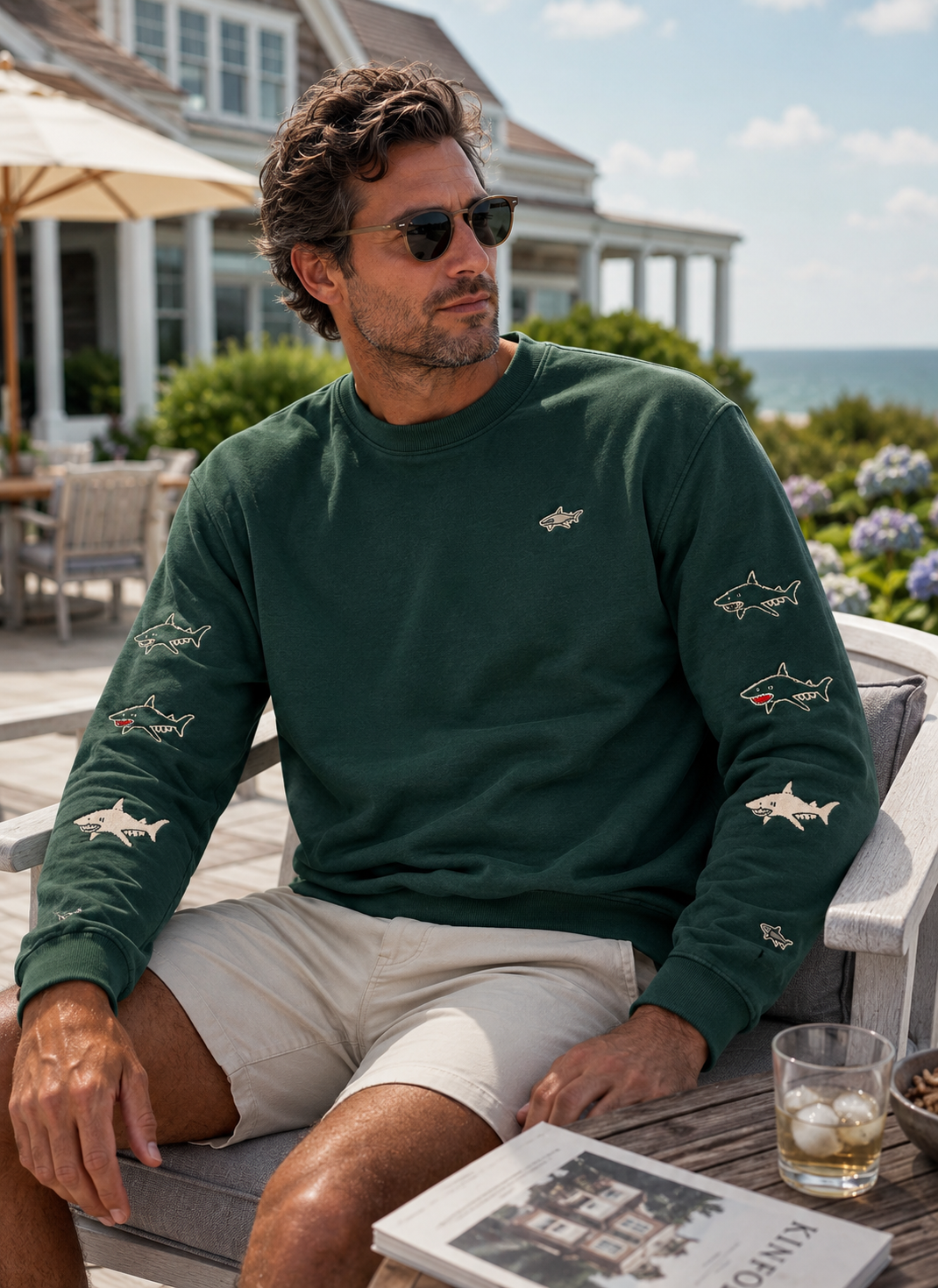Shark & Co. Heritage Sleeve Crewneck