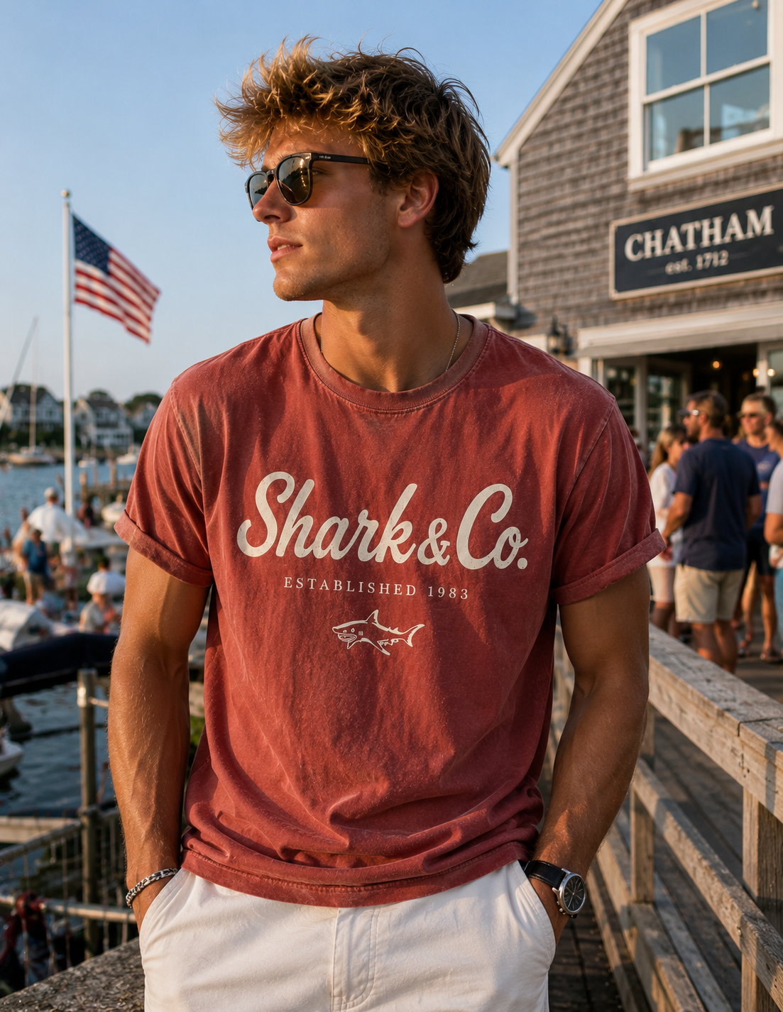 Shark & Co. Signature Script Tee