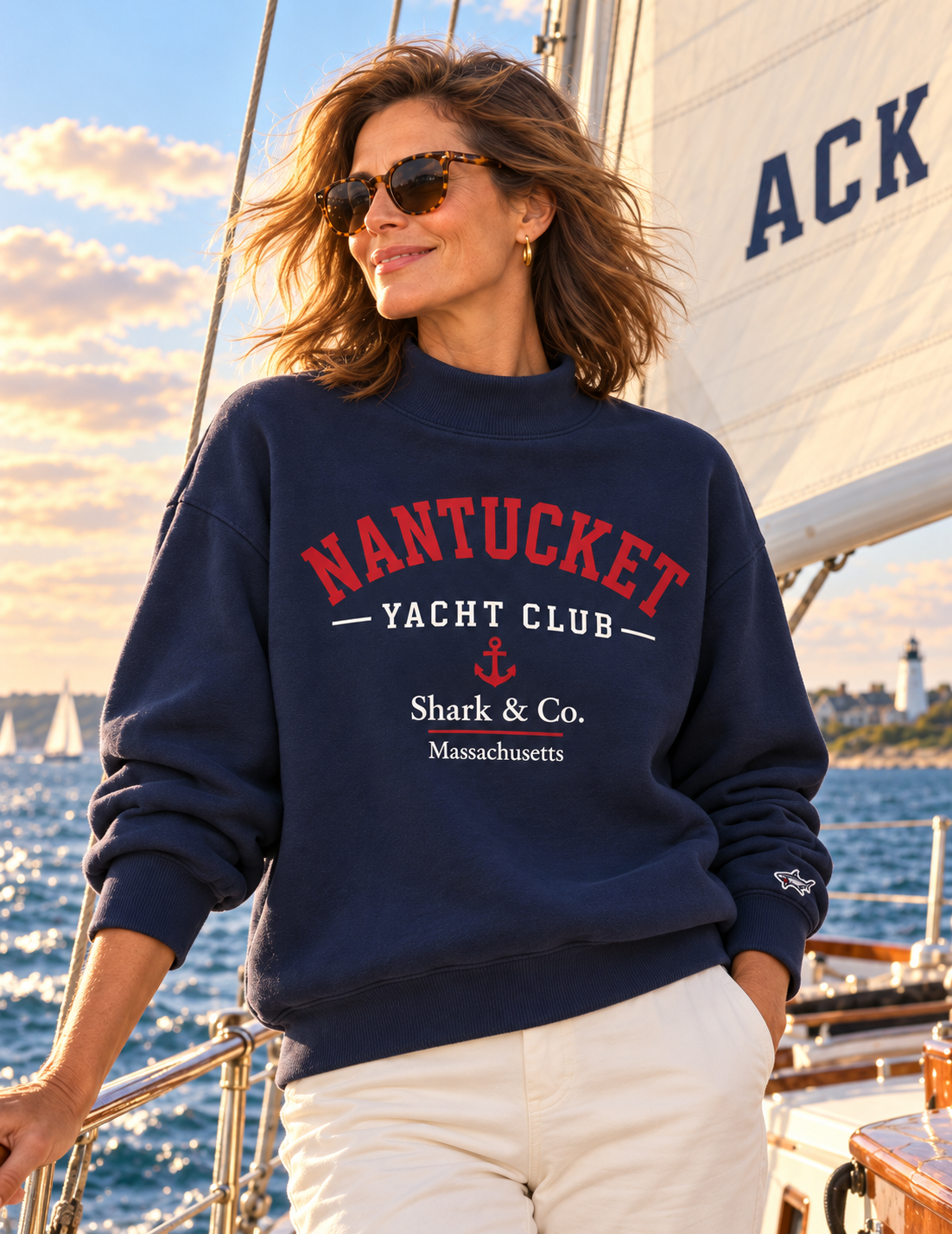 Shark & Co. Women’s Nantucket Yacht Club Mock Neck