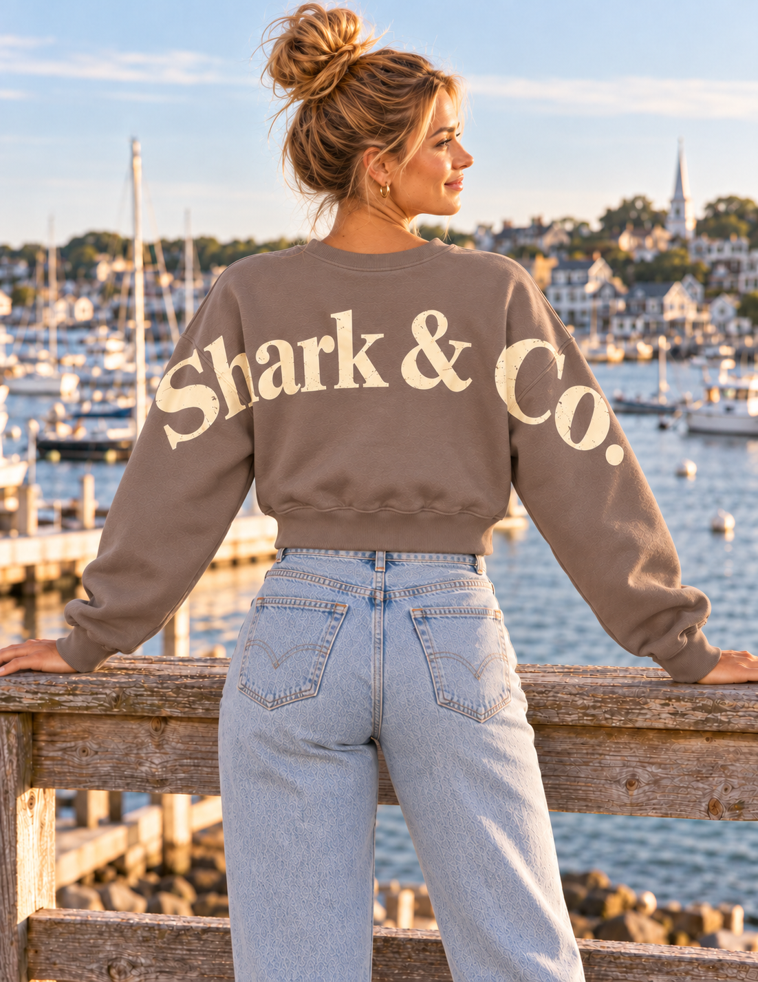 Shark & Co. Women’s Signature Cropped Crewneck