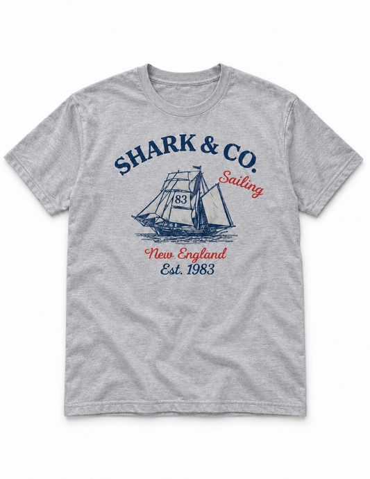 Shark & Co. Heritage Tall Ship Tee — Heather Grey
