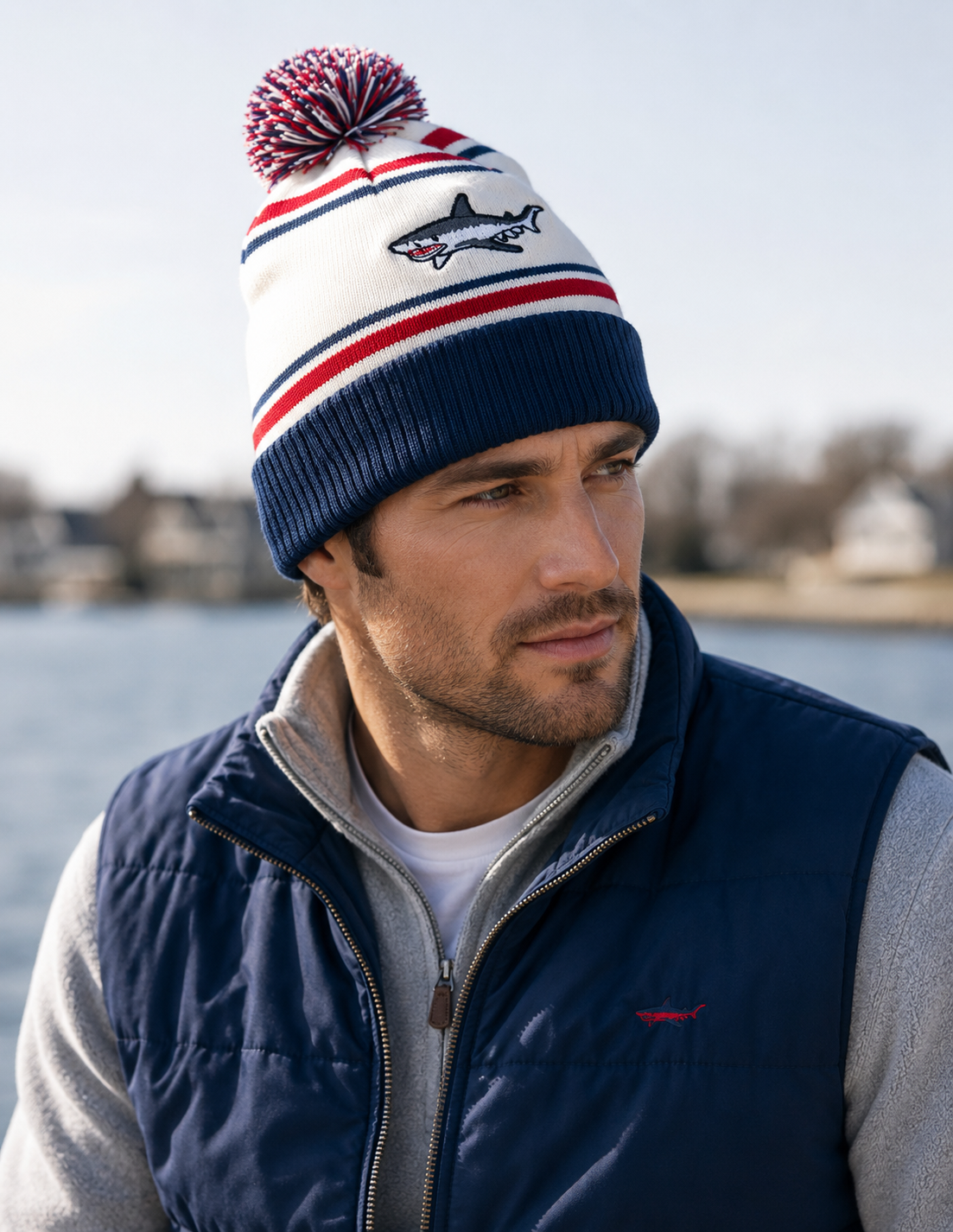 Shark & Co. Heritage Pom Beanie