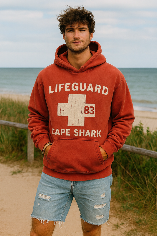 Cape Shark Red Hoodie