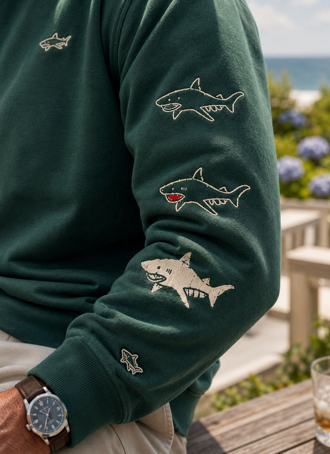 Shark & Co. Heritage Sleeve Crewneck