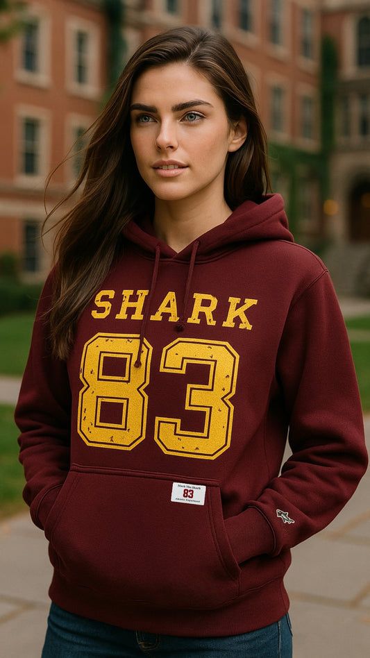 Shark '83 Maroon Hoodie